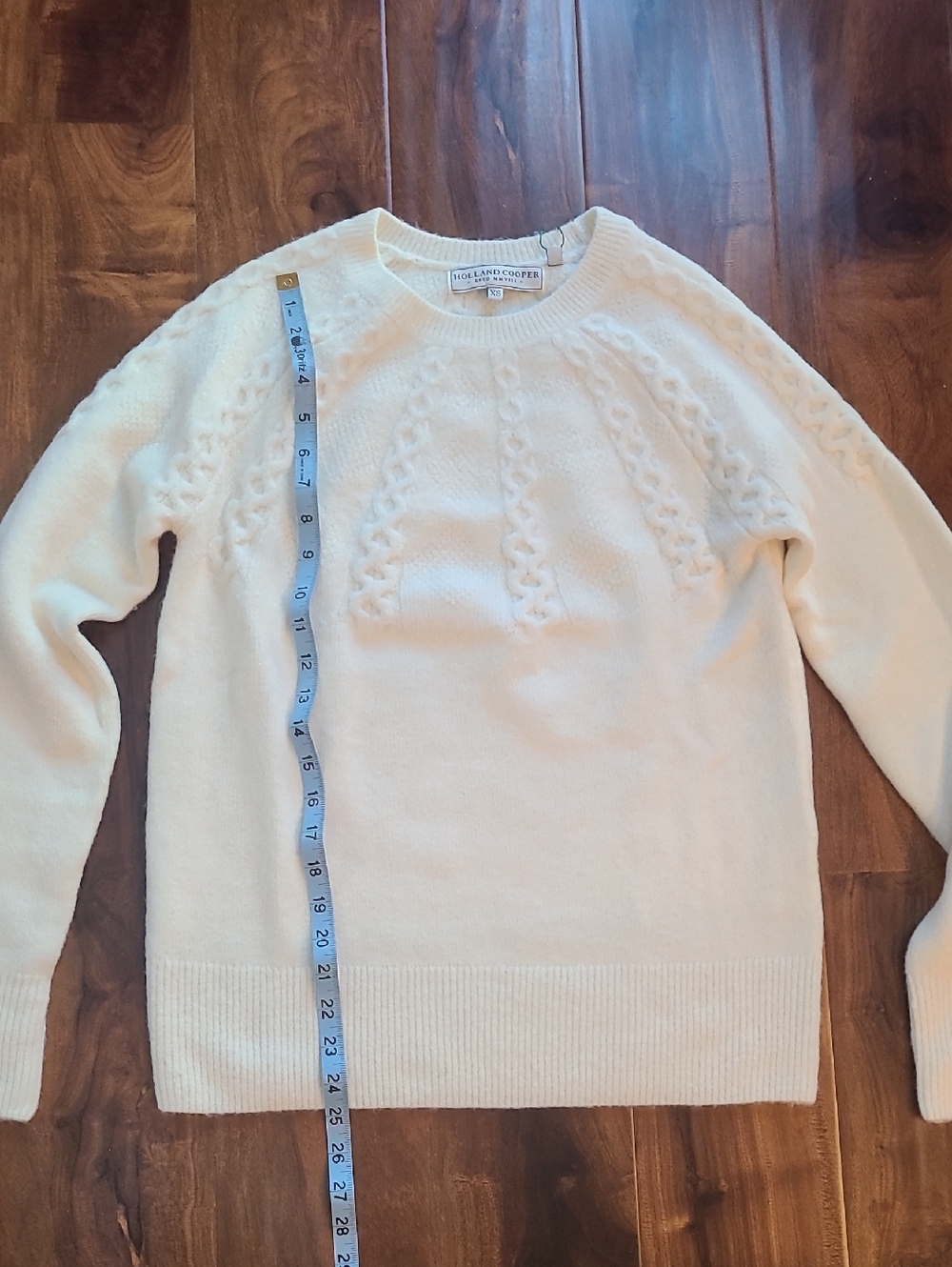 Holland Cooper Astoria Half Cable Knit Sweater In Oyster - Picture 7 of 11